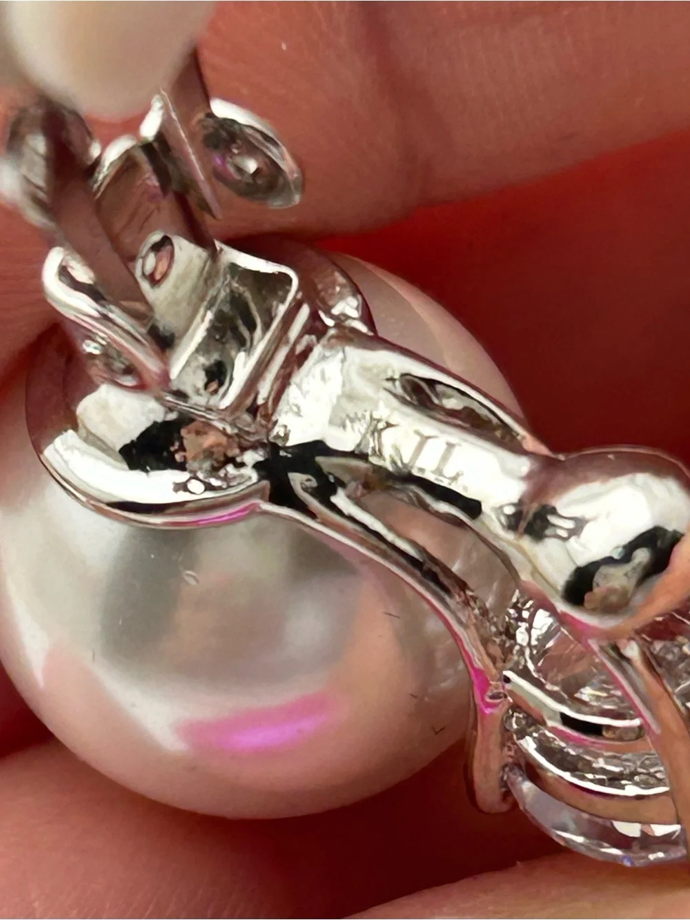 Kenneth Jay Lane Pearl and Crystal Earrings - Picture 6 of 6
